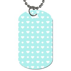 Hearts Dots Blue Dog Tag (one Side) by snowwhitegirl