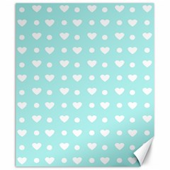 Hearts Dots Blue Canvas 20  X 24   by snowwhitegirl