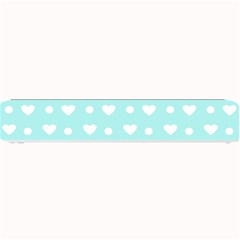 Hearts Dots Blue Small Bar Mats by snowwhitegirl