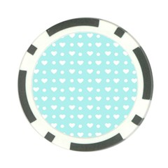 Hearts Dots Blue Poker Chip Card Guard by snowwhitegirl