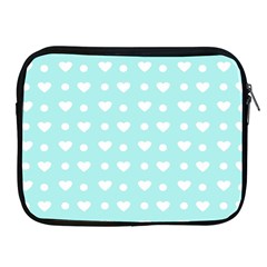 Hearts Dots Blue Apple Ipad 2/3/4 Zipper Cases by snowwhitegirl