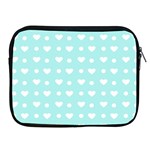 Hearts Dots Blue Apple iPad 2/3/4 Zipper Cases Front