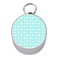 Hearts Dots Blue Mini Silver Compasses by snowwhitegirl