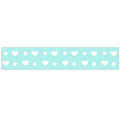 Hearts Dots Blue Large Flano Scarf 