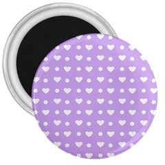 Hearts Dots Purple 3  Magnets by snowwhitegirl