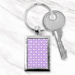 Hearts Dots Purple Key Chains (rectangle)  by snowwhitegirl