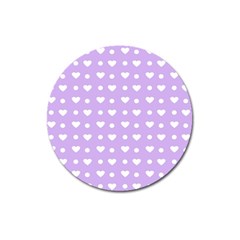 Hearts Dots Purple Magnet 3  (round) by snowwhitegirl