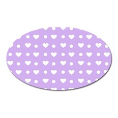 Hearts Dots Purple Oval Magnet by snowwhitegirl