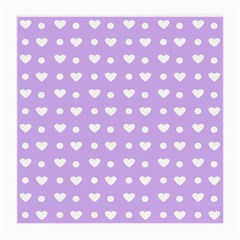 Hearts Dots Purple Medium Glasses Cloth (2-side) by snowwhitegirl