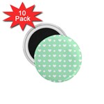 Hearts Dots Green 1.75  Magnets (10 pack)  Front