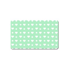 Hearts Dots Green Magnet (name Card) by snowwhitegirl