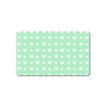 Hearts Dots Green Magnet (Name Card) Front