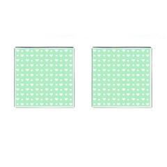 Hearts Dots Green Cufflinks (square) by snowwhitegirl