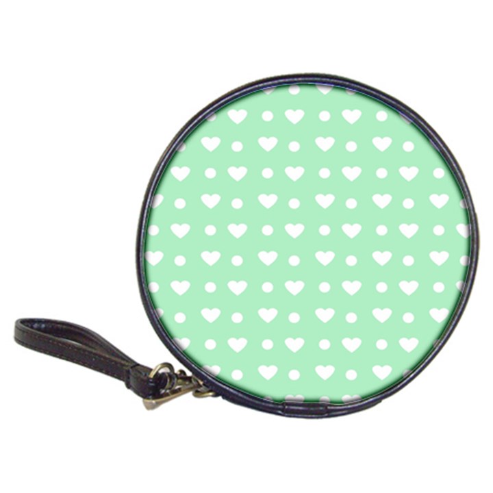 Hearts Dots Green Classic 20-CD Wallets