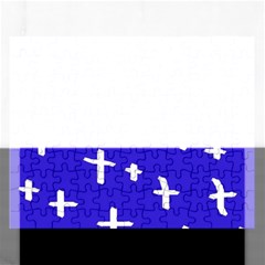 Blue White Cross Rectangular Jigsaw Puzzl by snowwhitegirl