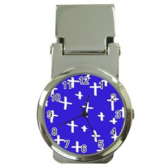 Blue White Cross Money Clip Watches by snowwhitegirl