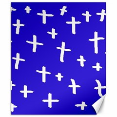 Blue White Cross Canvas 8  X 10  by snowwhitegirl