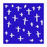 Blue White Cross Medium Glasses Cloth (2-Side) Front