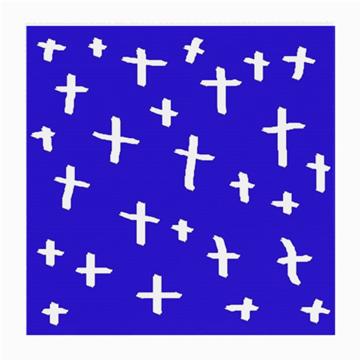 Blue White Cross Medium Glasses Cloth (2-Side)