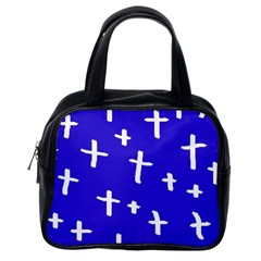 Blue White Cross Classic Handbag (one Side) by snowwhitegirl