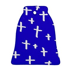 Blue White Cross Ornament (bell)