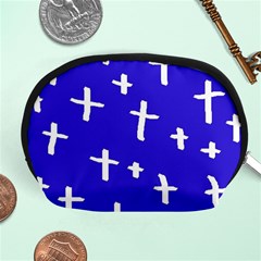 Blue White Cross Accessory Pouch (medium) by snowwhitegirl