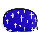 Blue White Cross Accessory Pouch (Large) Front