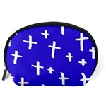 Blue White Cross Accessory Pouch (Large) Back