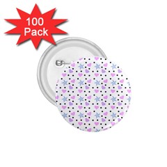 Hearts And Star Dot White 1 75  Buttons (100 Pack)  by snowwhitegirl