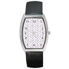 Hearts And Star Dot White Barrel Style Metal Watch