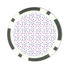 Hearts And Star Dot White Poker Chip Card Guard (10 Pack) by snowwhitegirl