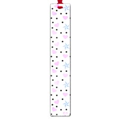 Hearts And Star Dot White Large Book Marks by snowwhitegirl