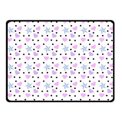 Hearts And Star Dot White Double Sided Fleece Blanket (small)  by snowwhitegirl