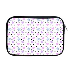 Hearts And Star Dot White Apple Macbook Pro 17  Zipper Case by snowwhitegirl