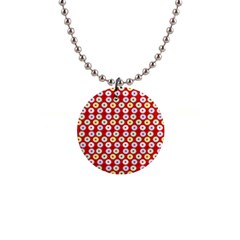 Eye Dots Red Pastel Button Necklaces by snowwhitegirl