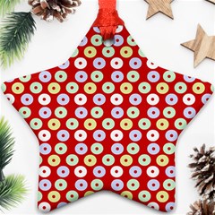 Eye Dots Red Pastel Star Ornament (two Sides) by snowwhitegirl