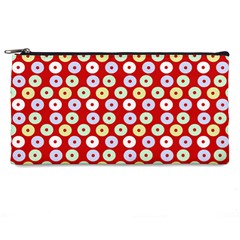 Eye Dots Red Pastel Pencil Cases by snowwhitegirl