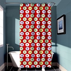 Eye Dots Red Pastel Shower Curtain 36  X 72  (stall)  by snowwhitegirl