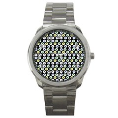 Eye Dots Black Pastel Sport Metal Watch by snowwhitegirl