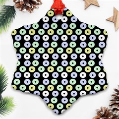 Eye Dots Black Pastel Snowflake Ornament (two Sides) by snowwhitegirl