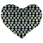 Eye Dots Black Pastel Large 19  Premium Heart Shape Cushions Front