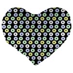 Eye Dots Black Pastel Large 19  Premium Heart Shape Cushions Back