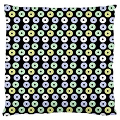 Eye Dots Black Pastel Large Flano Cushion Case (one Side) by snowwhitegirl