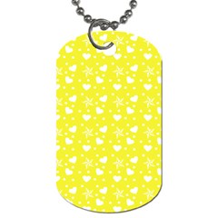 Hearts And Star Dot Yellow Dog Tag (two Sides) by snowwhitegirl