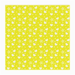 Hearts And Star Dot Yellow Medium Glasses Cloth (2-side) by snowwhitegirl