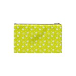 Hearts And Star Dot Yellow Cosmetic Bag (Small) Back