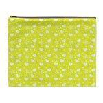 Hearts And Star Dot Yellow Cosmetic Bag (XL) Front