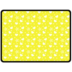 Hearts And Star Dot Yellow Fleece Blanket (large)  by snowwhitegirl