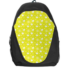 Hearts And Star Dot Yellow Backpack Bag by snowwhitegirl