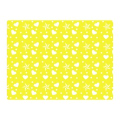 Hearts And Star Dot Yellow Double Sided Flano Blanket (mini)  by snowwhitegirl